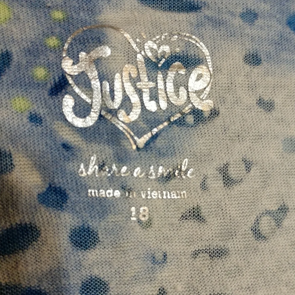 Justice Girls Long Sleeve Ruffled Top Size 18